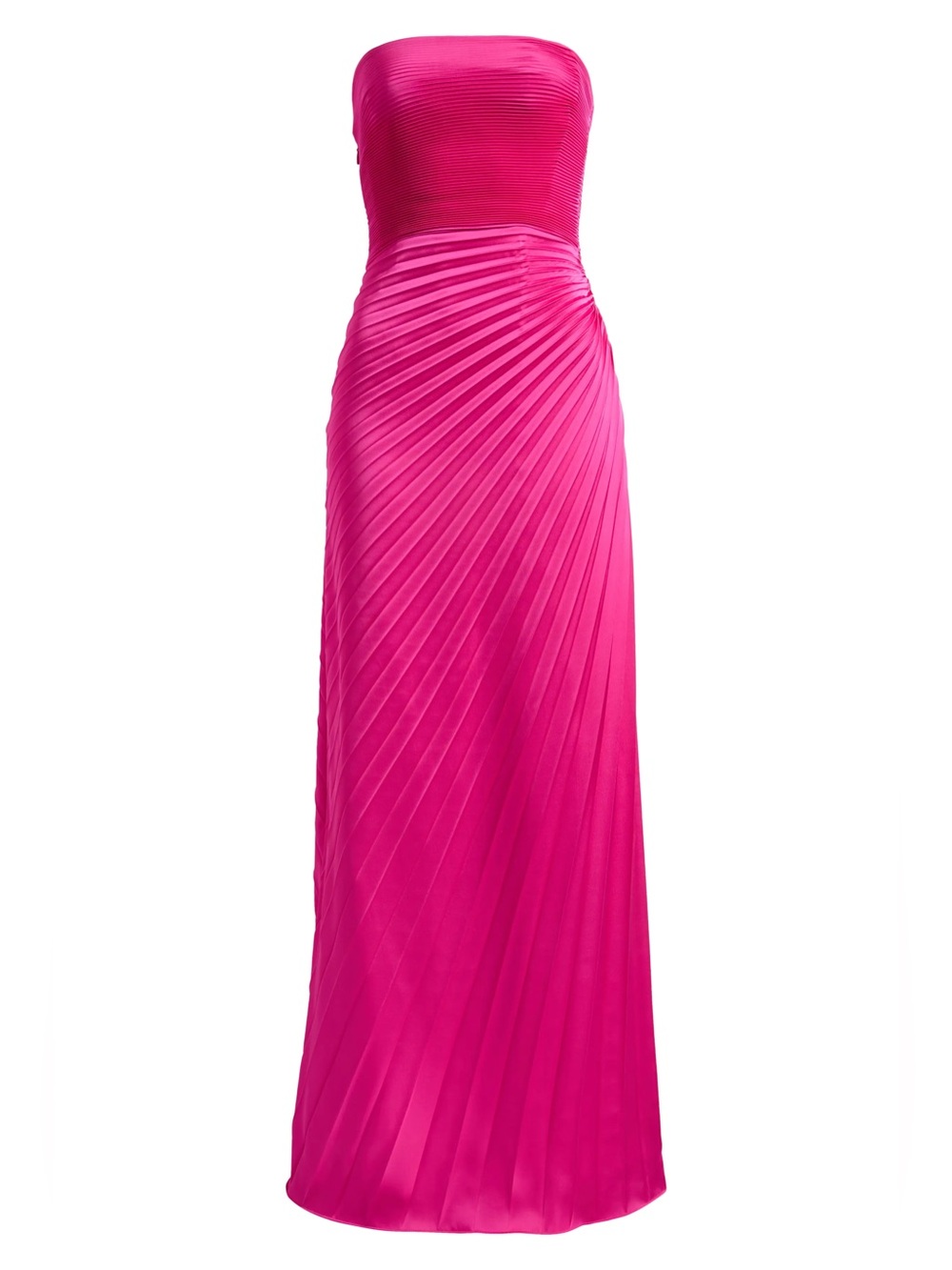 Dress the Population Kinley Pleated Strapless Evening Gown - Fuchsia